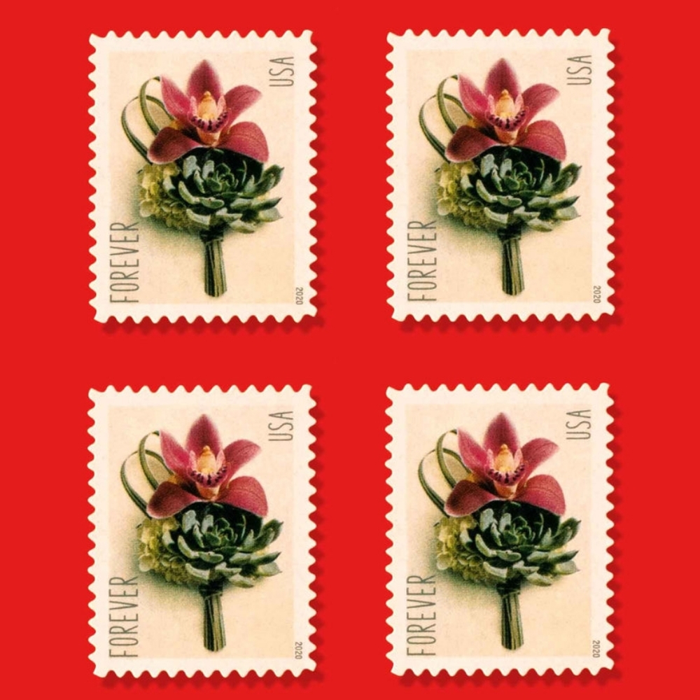 100 USPS Contemporary Boutonniere Wedding 2020 Forever First Class‎ Postage Mail